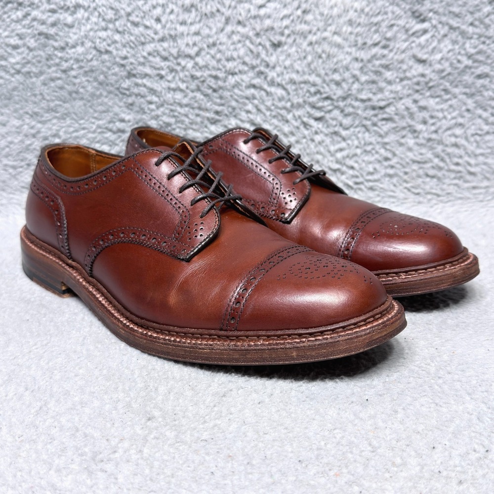 Alden x Leffot Grove Derby Mens Size 9 Dress Shoes Walnut Leather Cap Toe